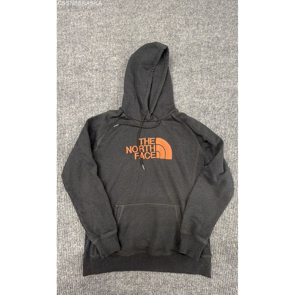 The North Face Gray Orange Half Dome Hoodie Pullover Sweatshirt Womens Large